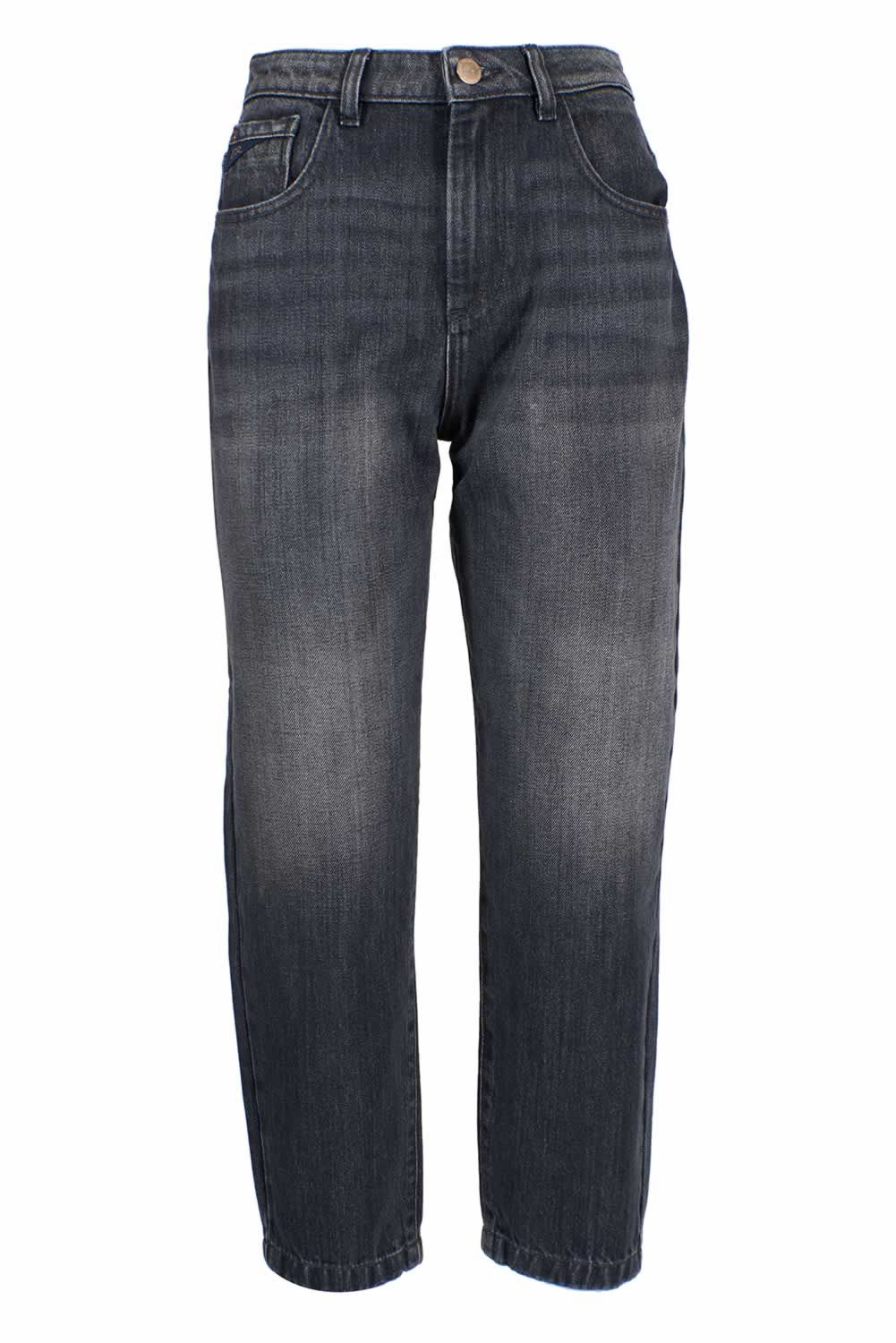 Black Cotton Women High-Waisted Jean Yes Zee