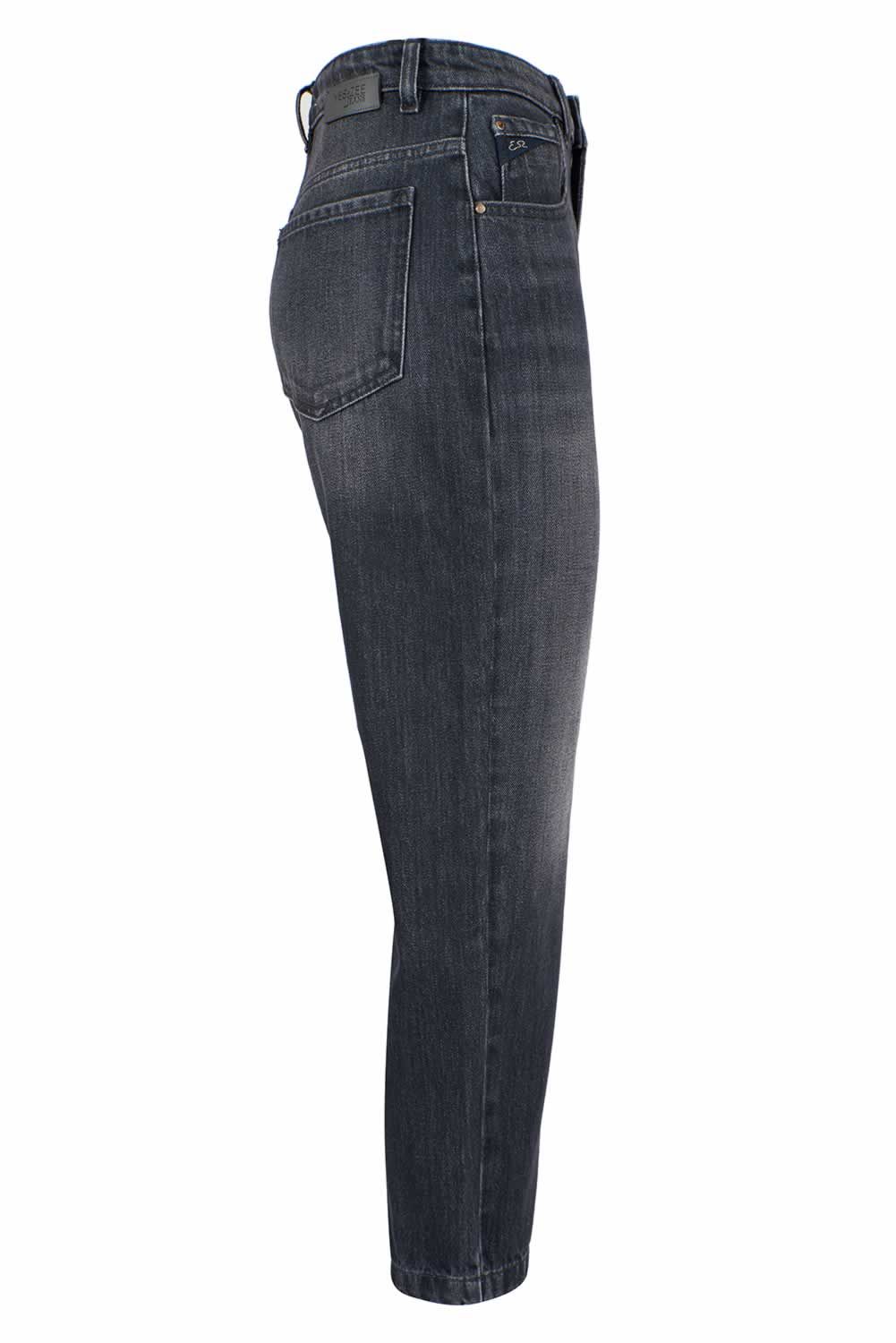 Black Cotton Women High-Waisted Jean Yes Zee