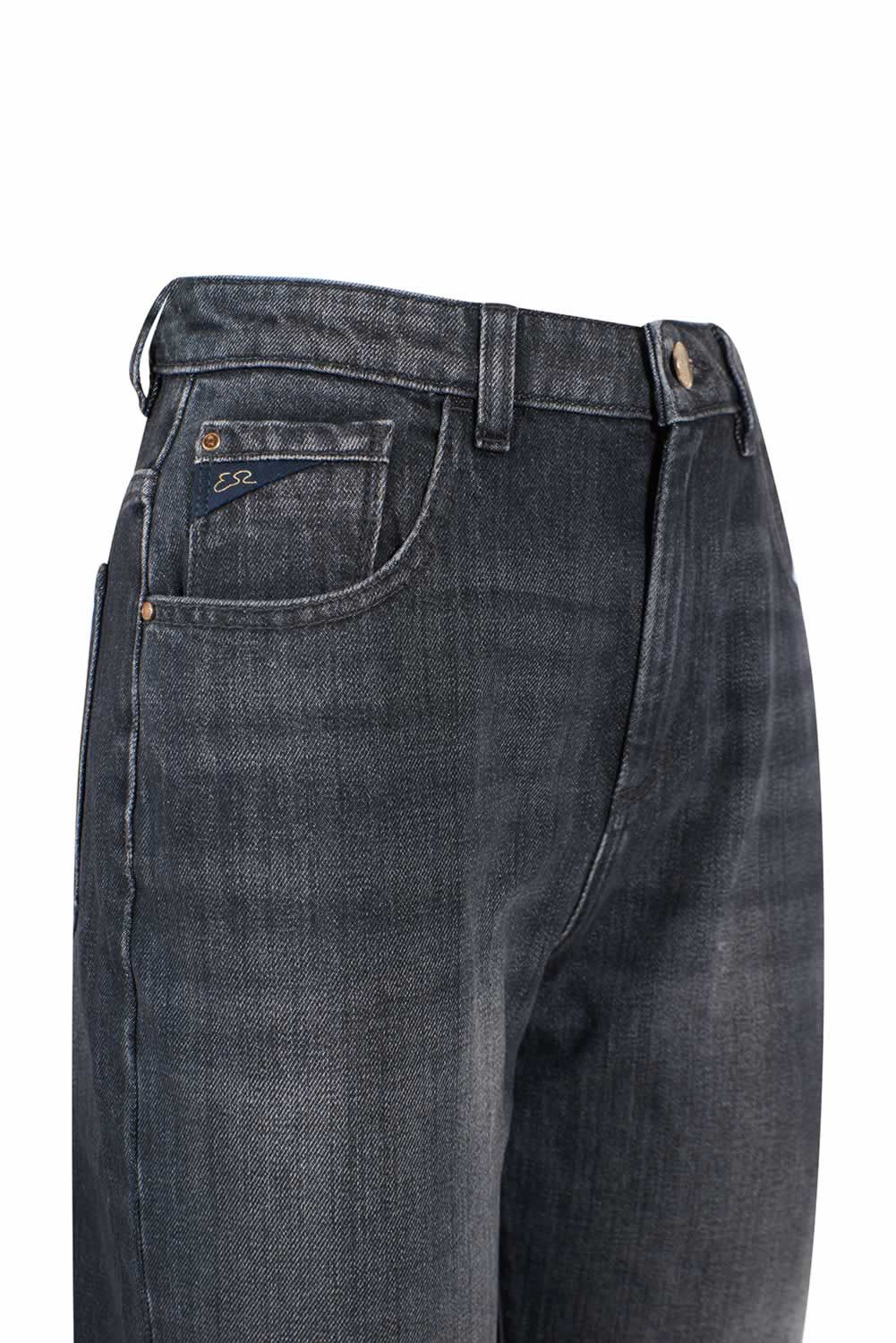Black Cotton Women High-Waisted Jean Yes Zee