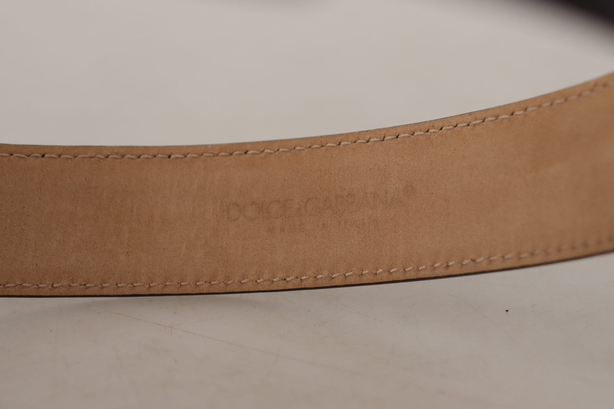 Black Solid Leather Classic Gold Waist Buckle Belt Dolce & Gabbana
