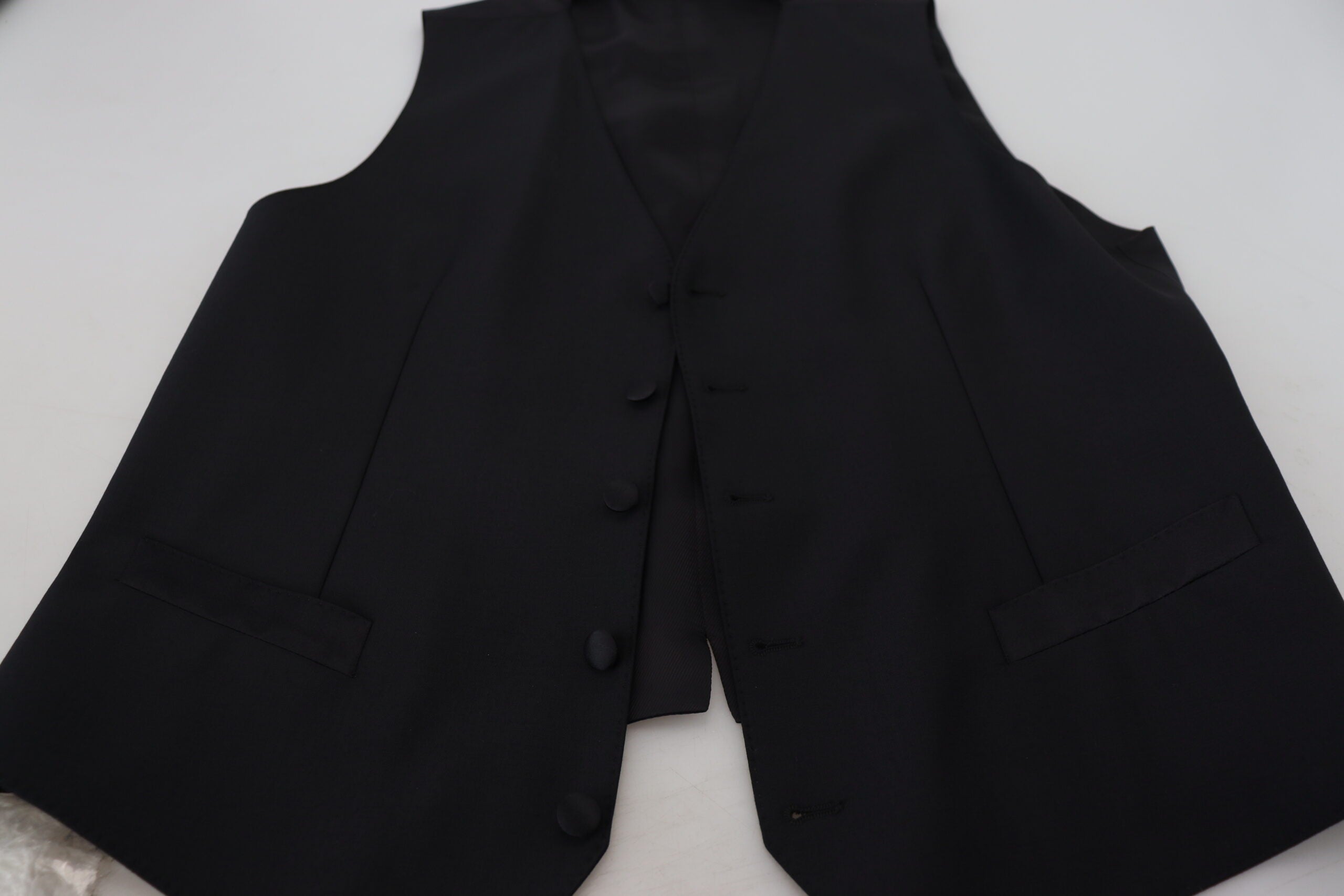 Black Virgin Wool Waistcoat Formal Vest Dolce & Gabbana