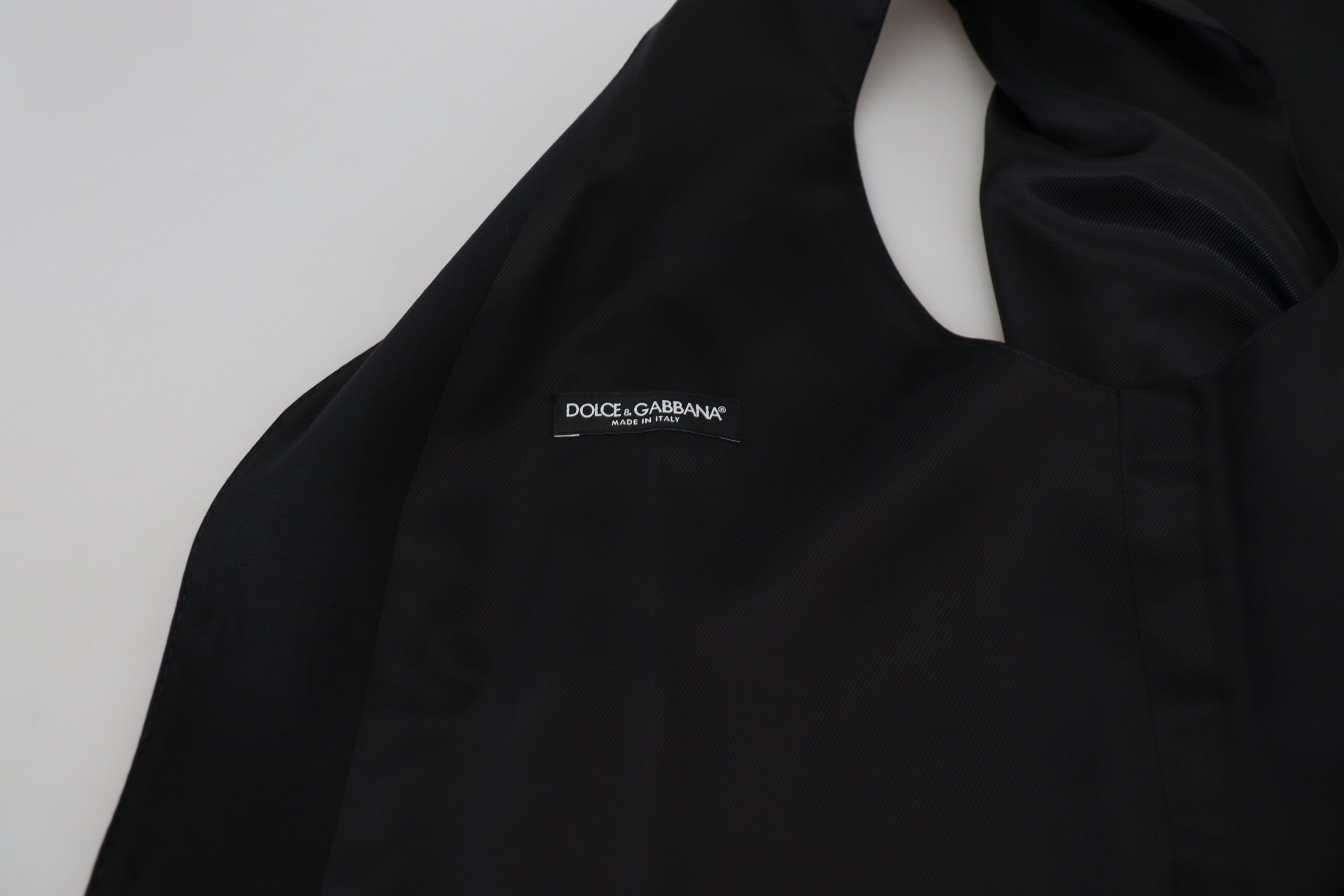 Black Virgin Wool Waistcoat Formal Vest Dolce & Gabbana