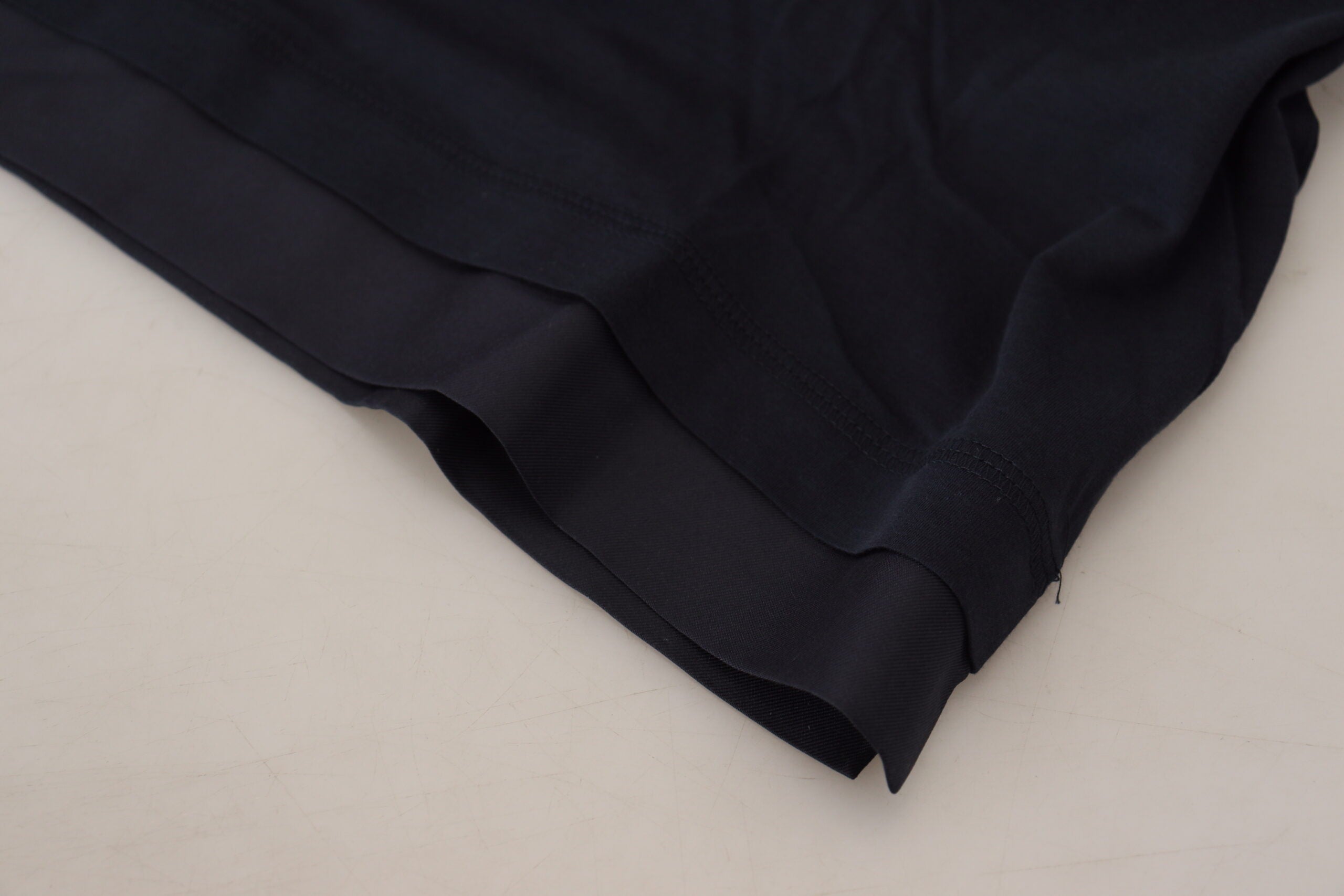 Blue Cotton Button Crewneck Pullover Sweater Dolce & Gabbana