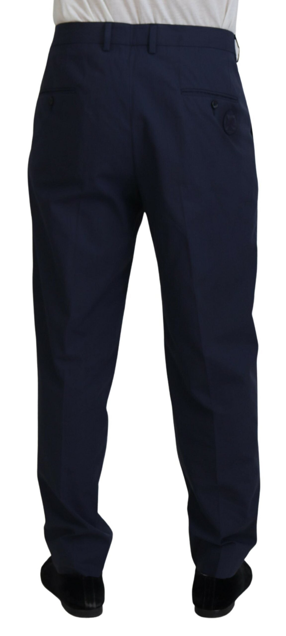 Dark Blue Cotton Chino Formal Pants Dolce & Gabbana