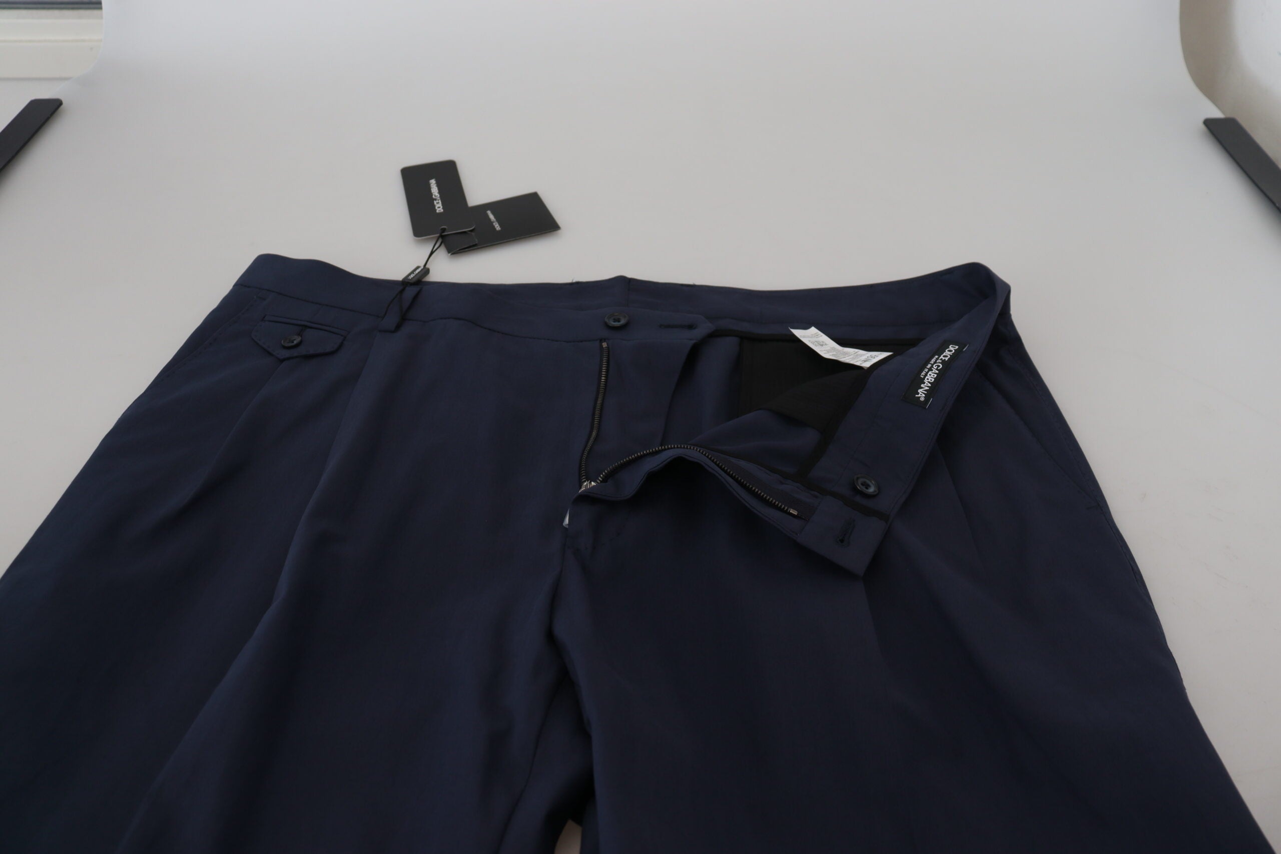 Dark Blue Cotton Chino Formal Pants Dolce & Gabbana
