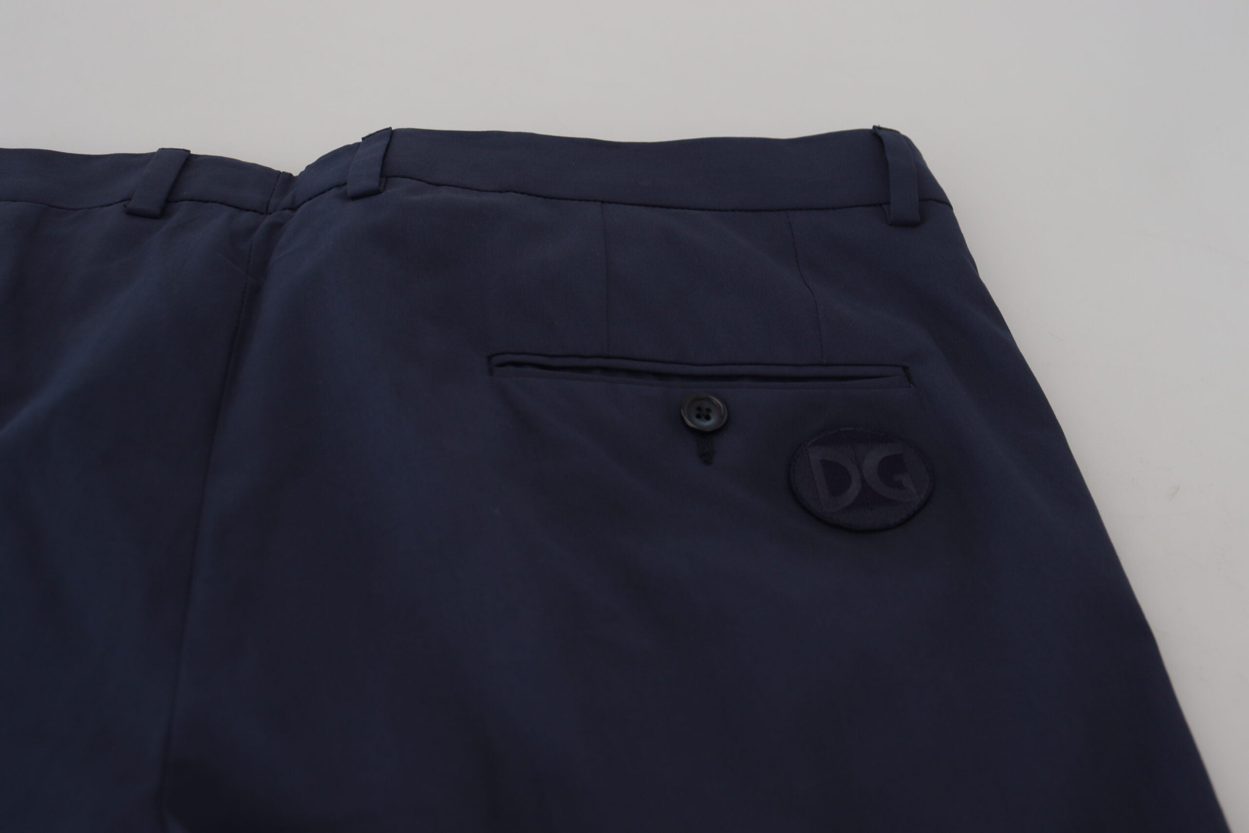 Dark Blue Cotton Chino Formal Pants Dolce & Gabbana