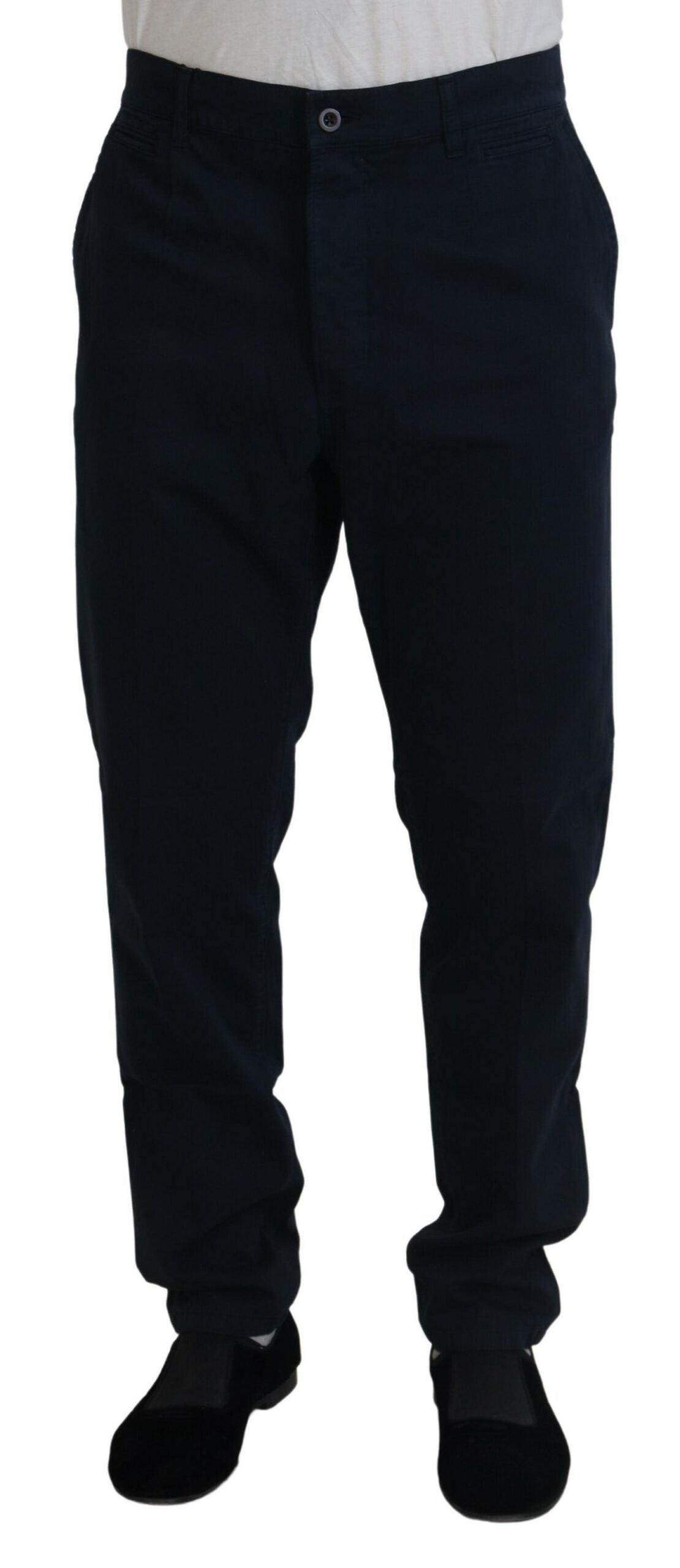 Blue Cotton Dress Formal Men Pants Dolce & Gabbana