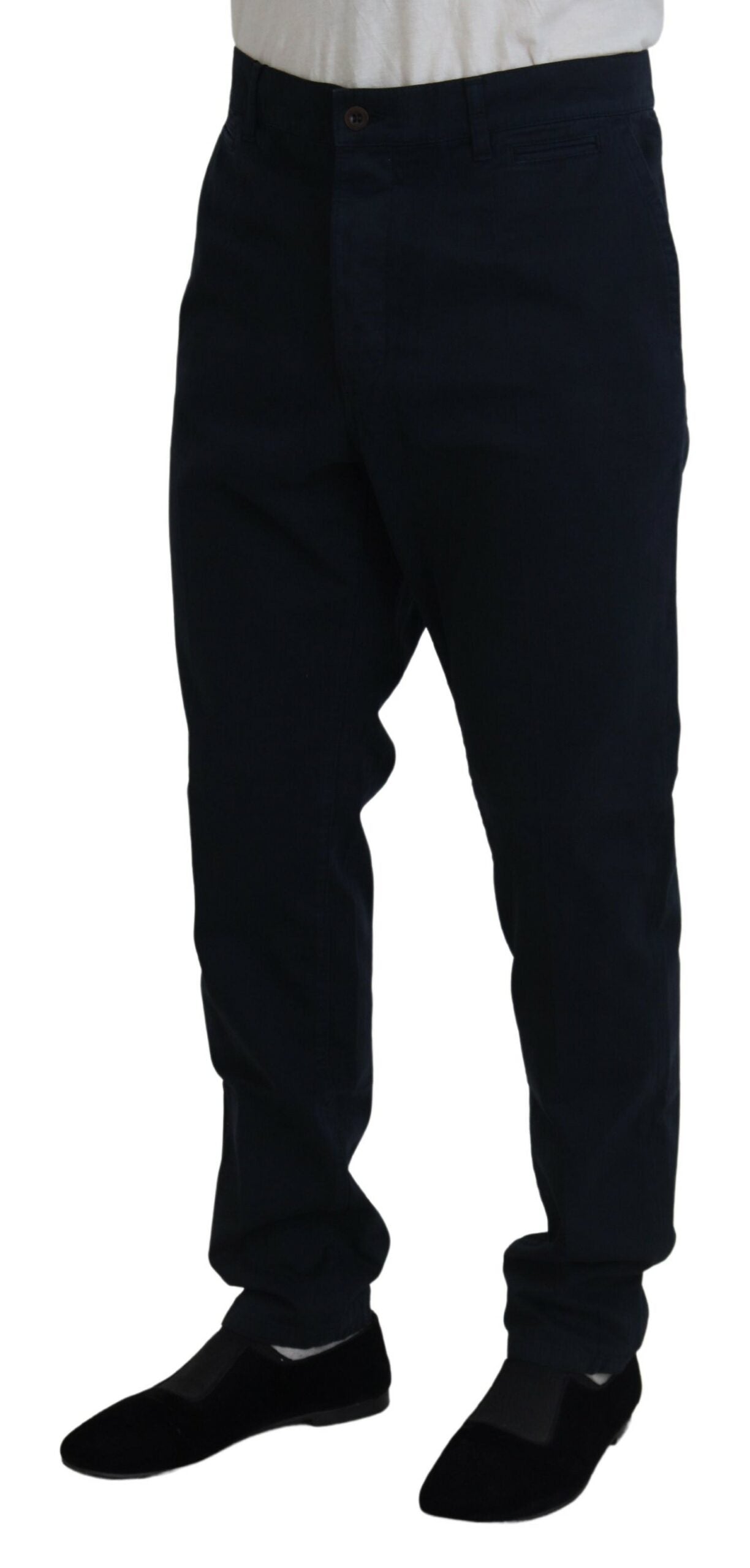 Blue Cotton Dress Formal Men Pants Dolce & Gabbana