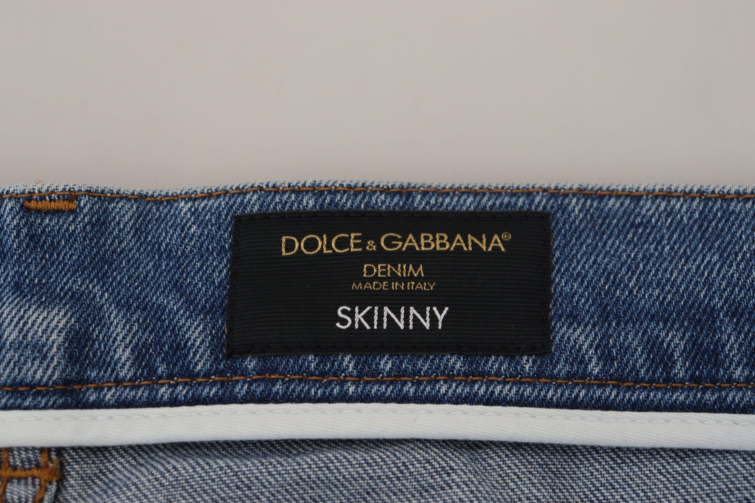 Blue Washed Skinny Cotton Denim Jeans Dolce & Gabbana