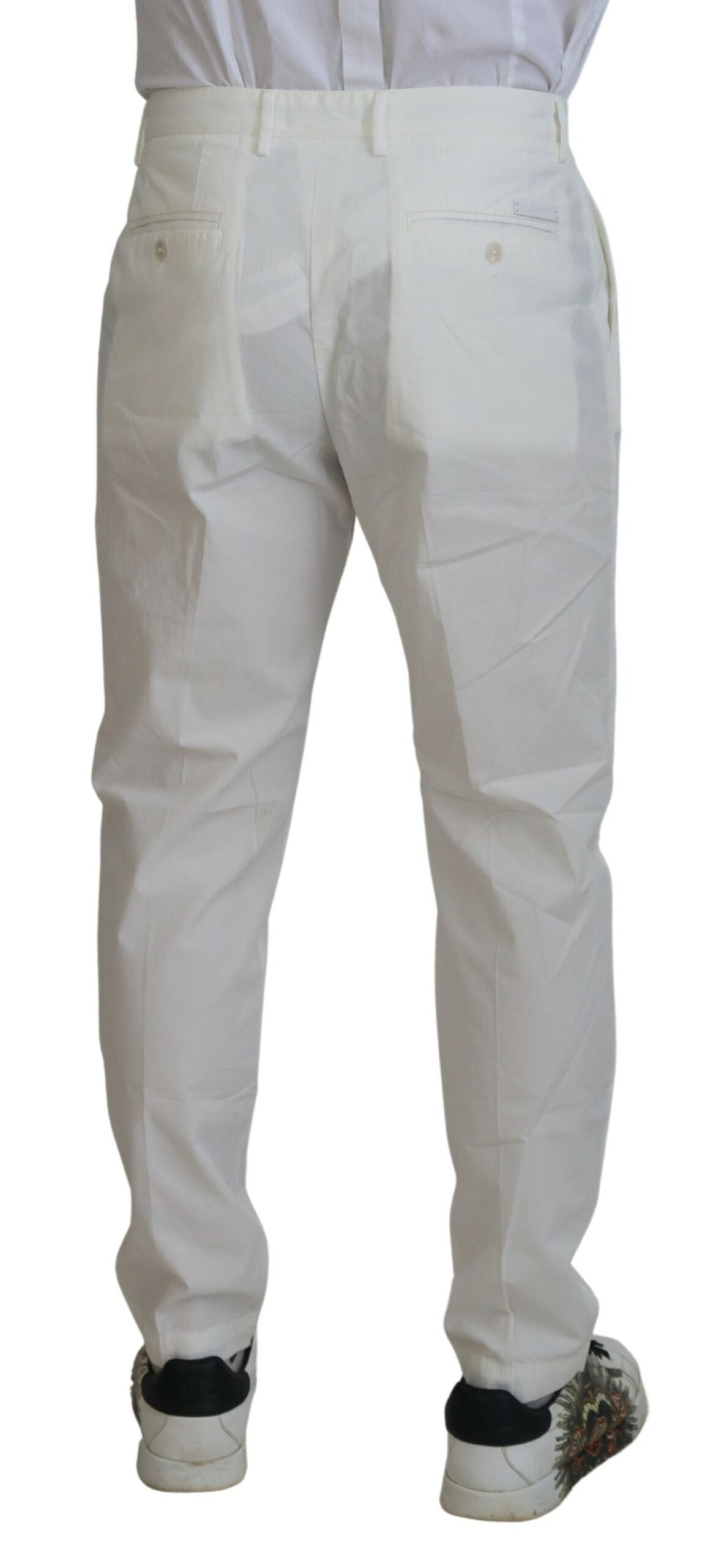 White Cotton Skinny Chino Pants Dolce & Gabbana