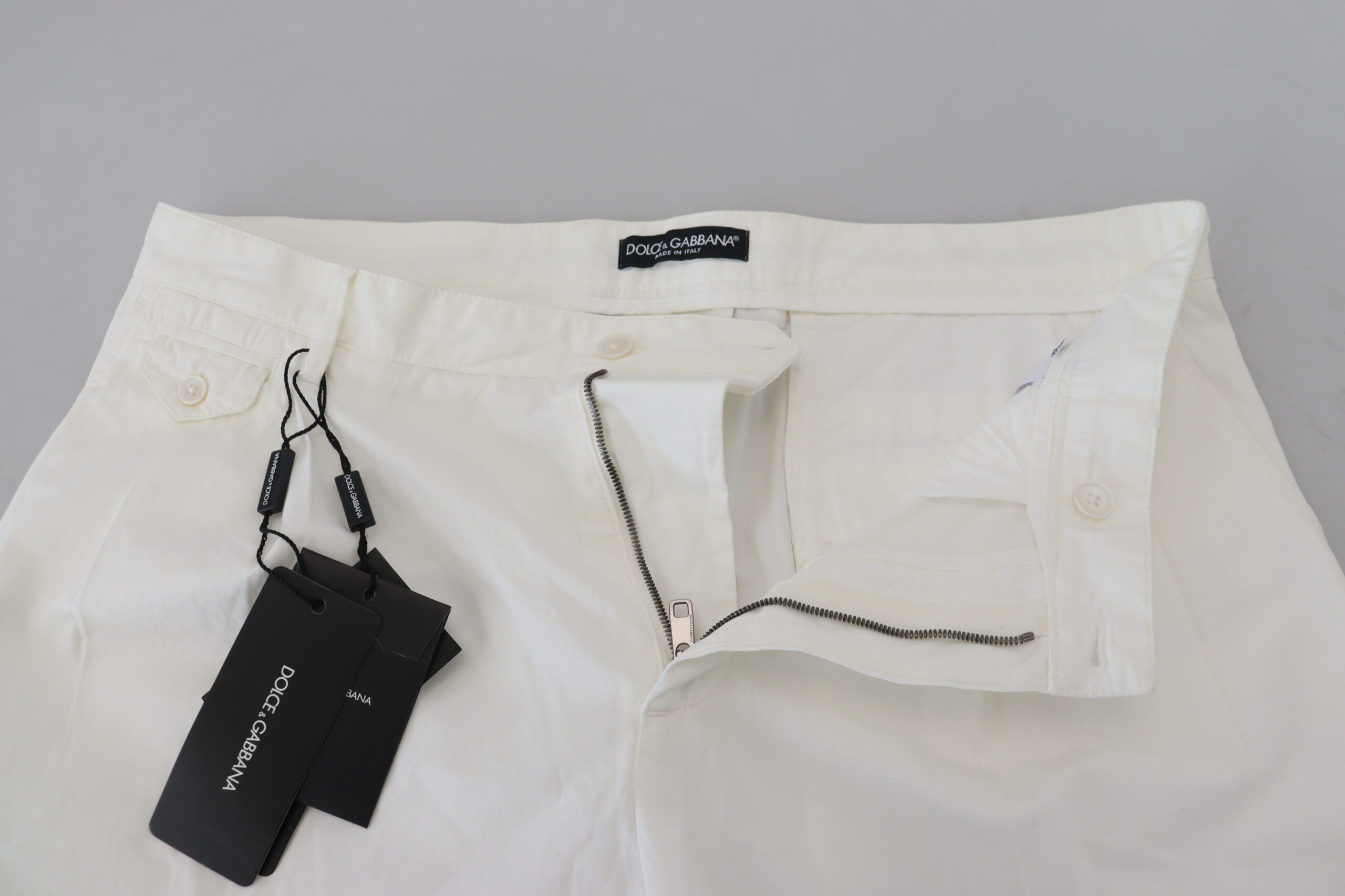 White Cotton Skinny Chino Pants Dolce & Gabbana