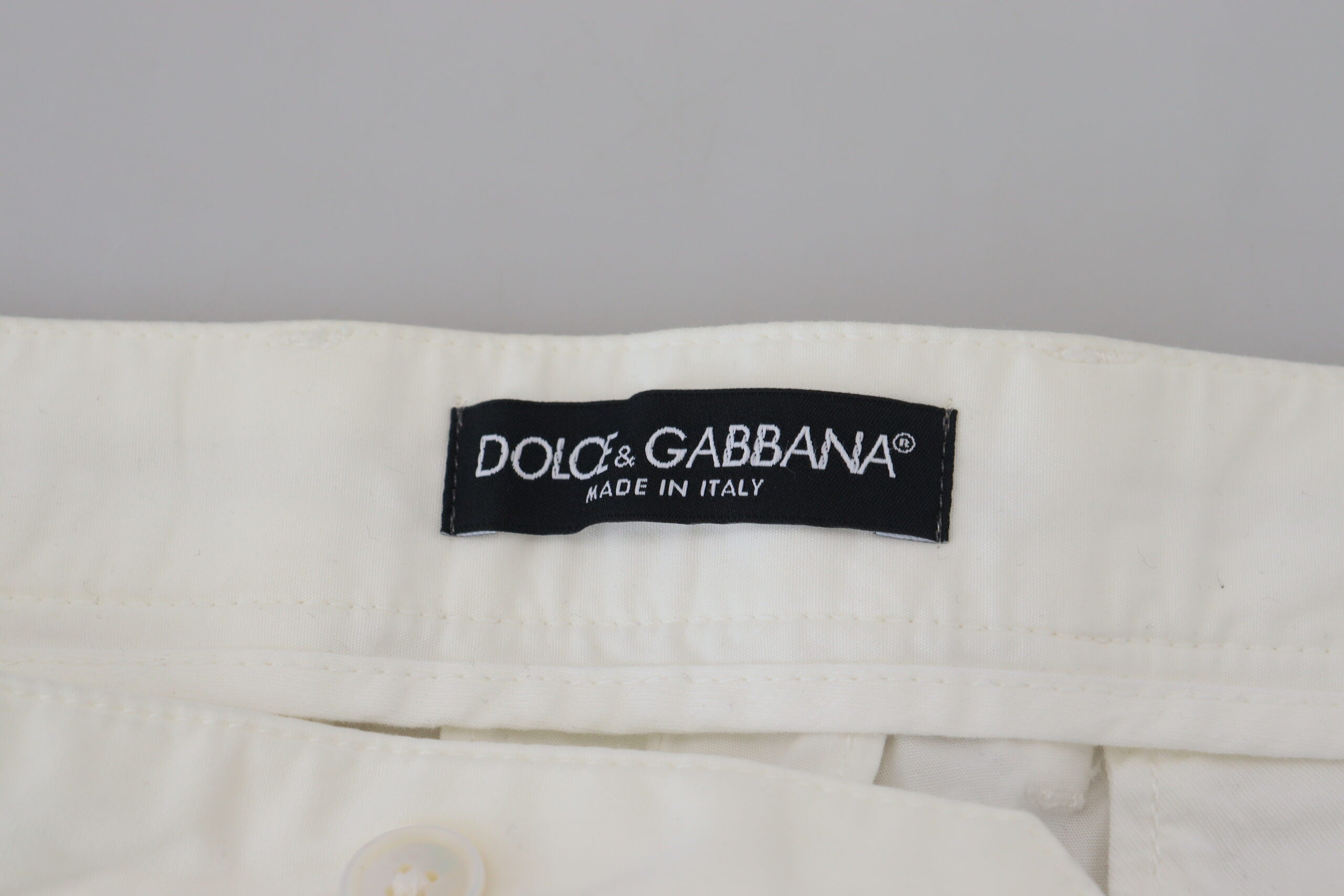 White Cotton Skinny Chino Pants Dolce & Gabbana