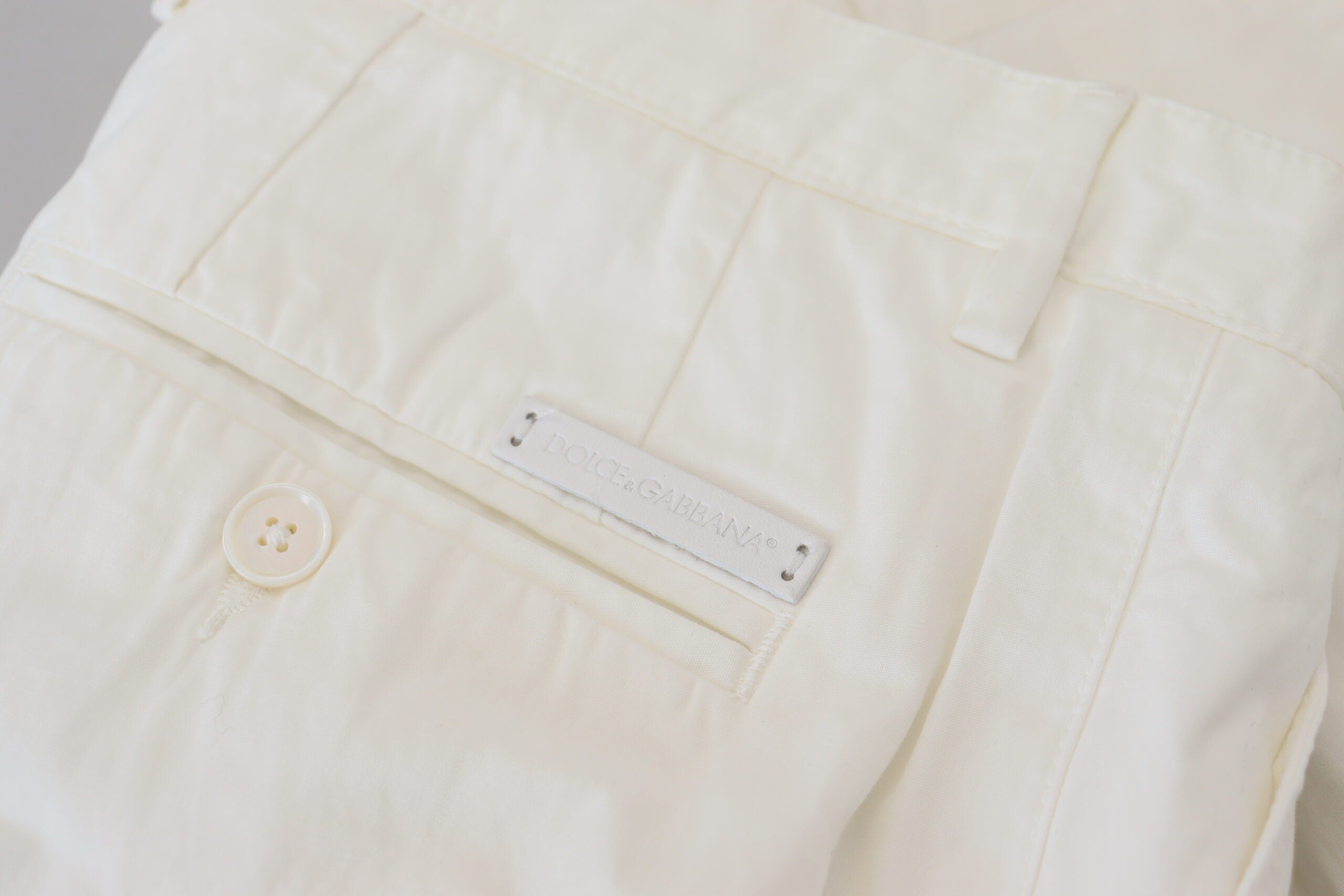 White Cotton Skinny Chino Pants Dolce & Gabbana