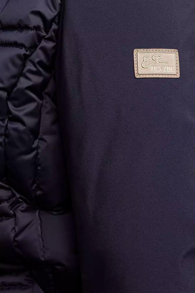 Blue Polyester Women's Jacket Yes Zee