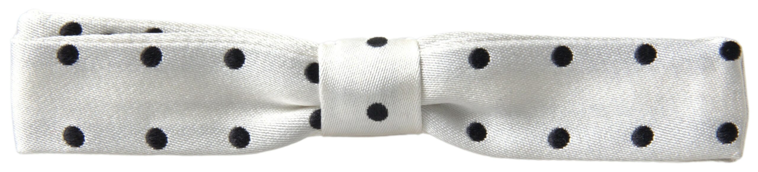 White Silk Polka Dot Adjustable Neck Men Bow Tie Dolce & Gabbana