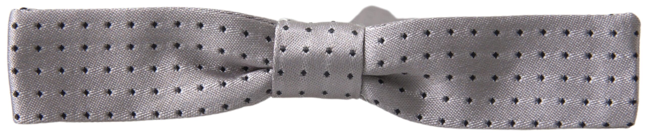 Gray Dotted Silk Adjustable Men Neck Papillon Bow Tie Dolce & Gabbana