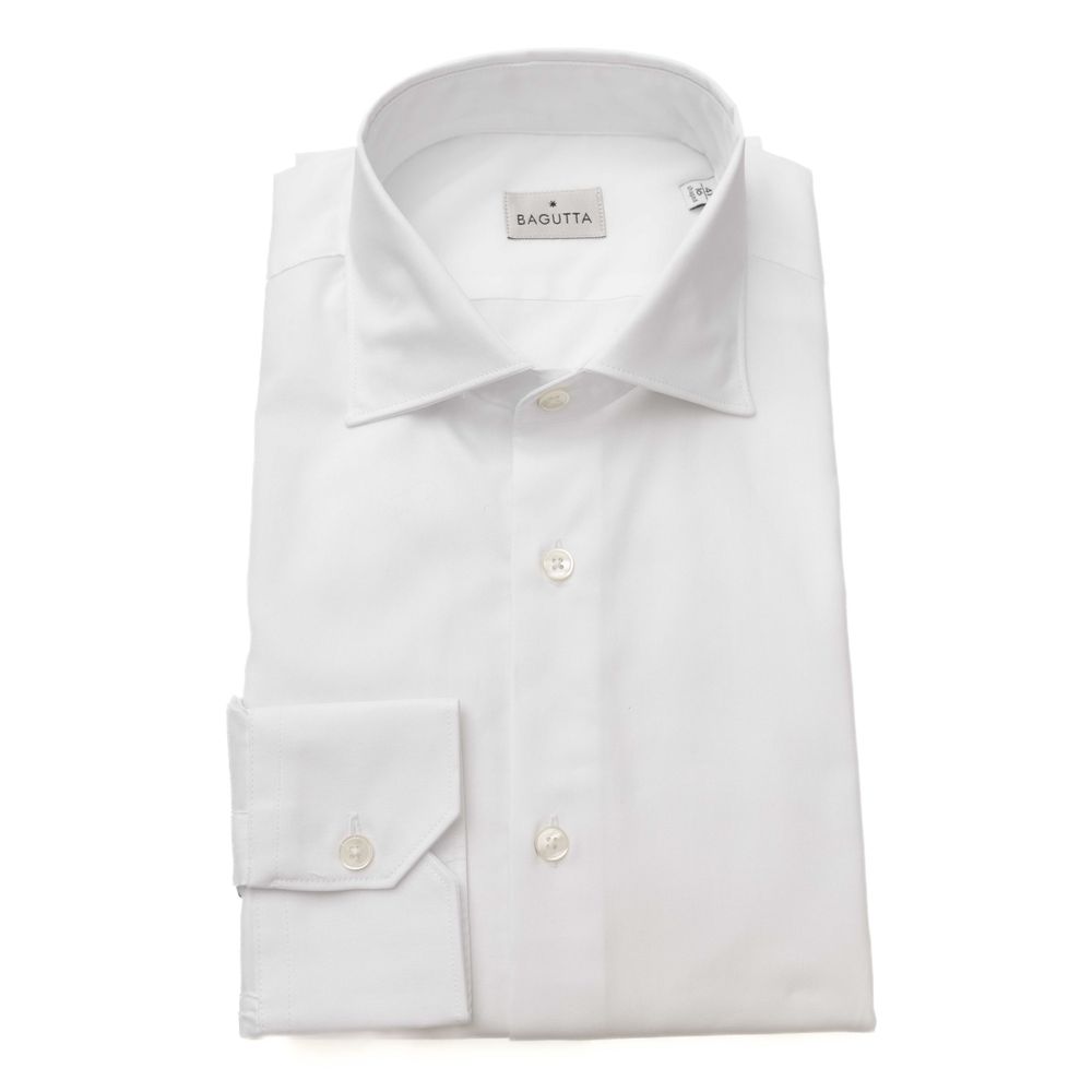 White Cotton Men's Shirt Bagutta
