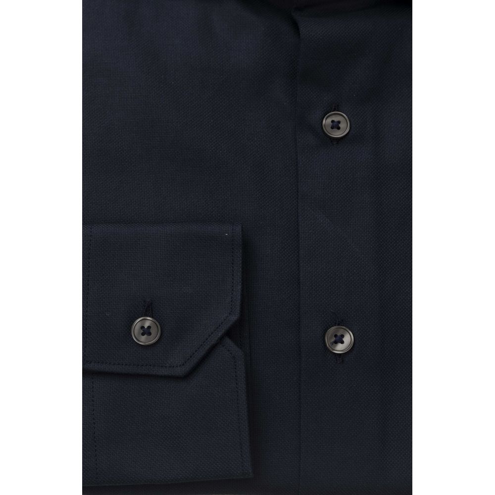 Blue Cotton Men Shirt Bagutta
