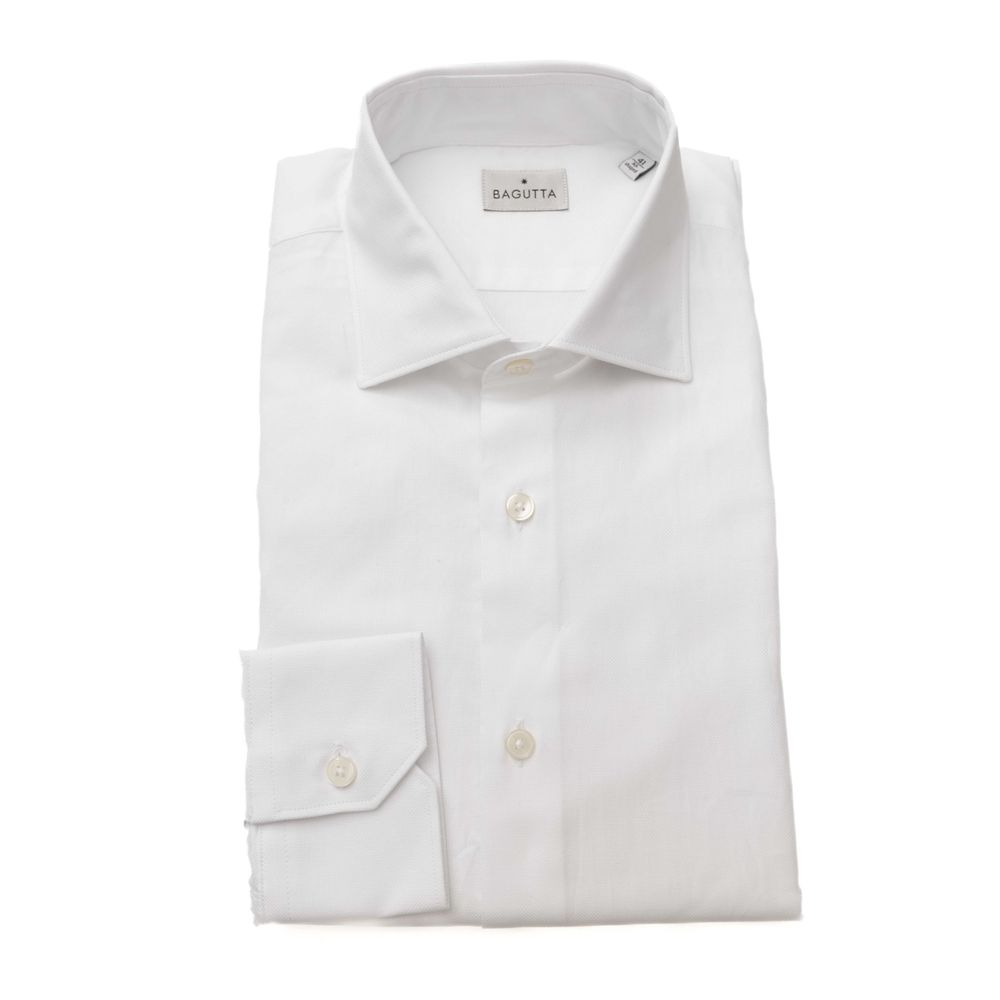 White Cotton Men's Shirt Bagutta