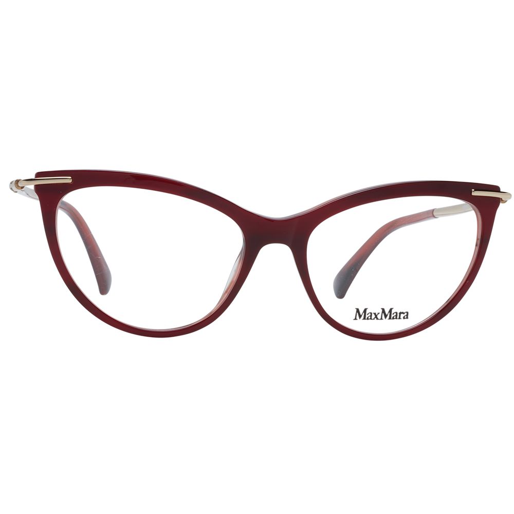 Burgundy Women Glasses Frame Max Mara