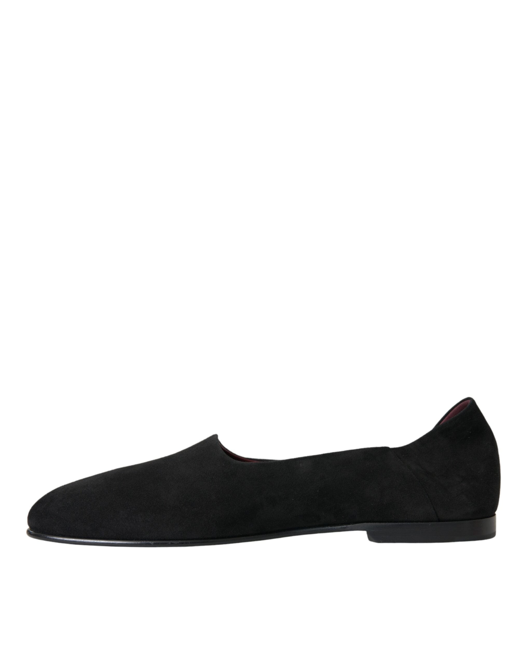 Black Suede Loafers Formal Dress Slip On Shoes Dolce & Gabbana