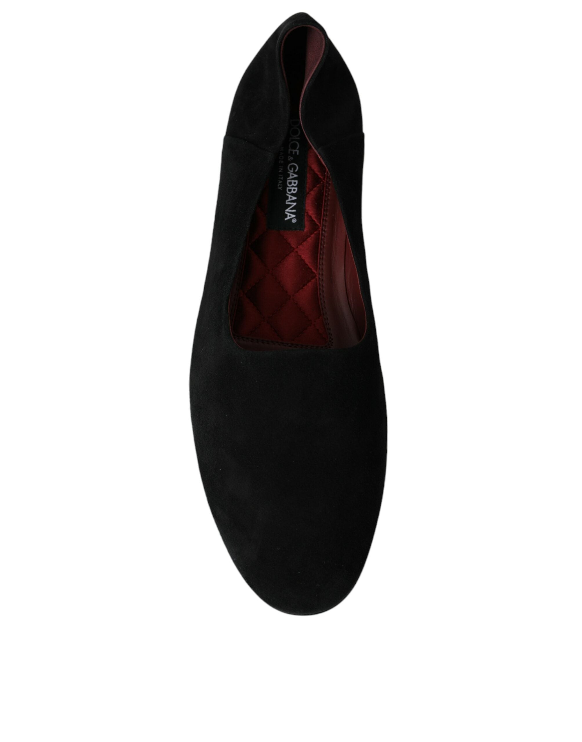 Black Suede Loafers Formal Dress Slip On Shoes Dolce & Gabbana