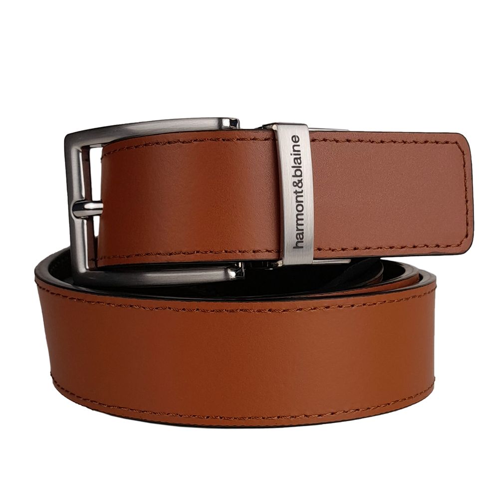 Brown Calfskin Men Belt Harmont & Blaine
