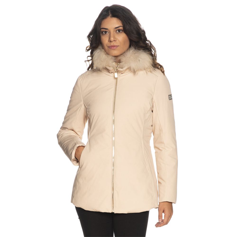 Beige Polyamide Women Jacket Yes Zee