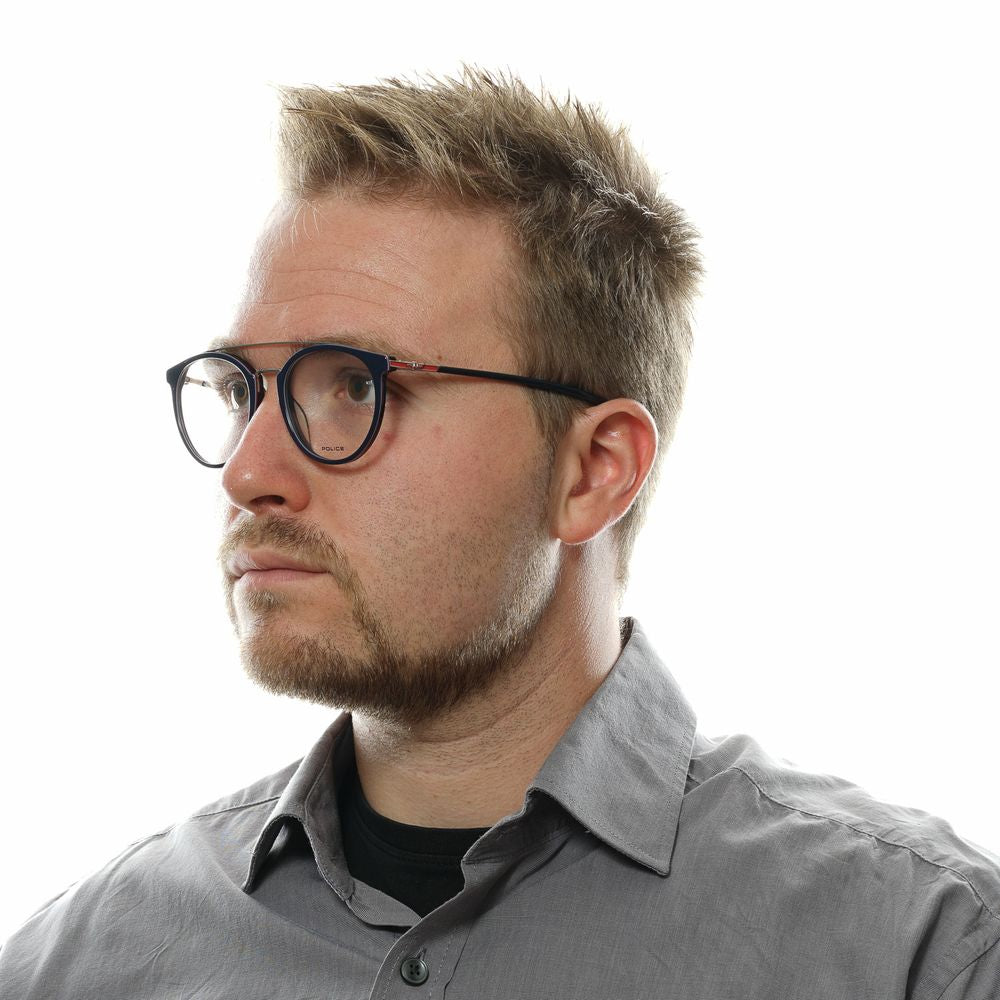 Blue Men Glasses Frame Police