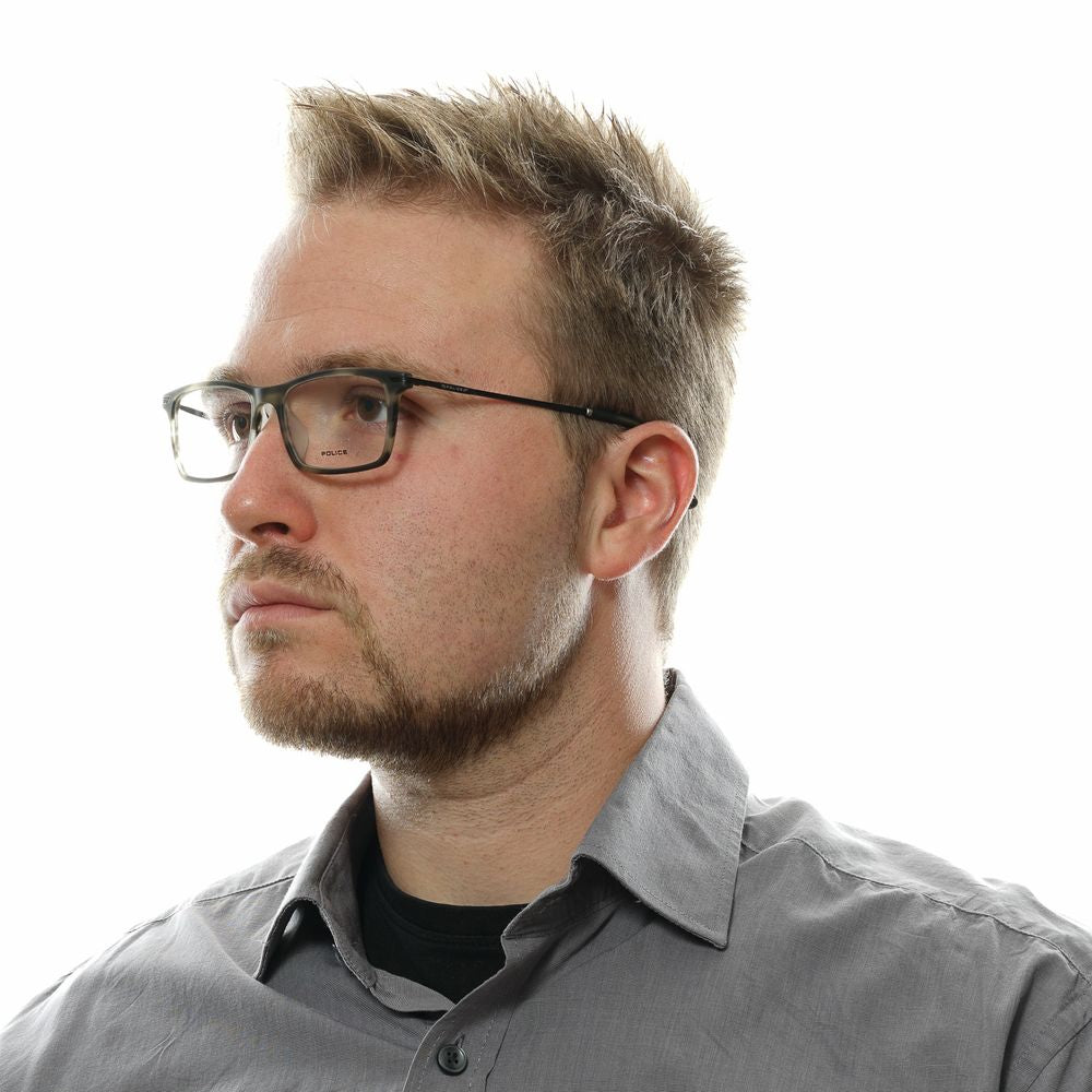 Gray Men Glasses Frame Police