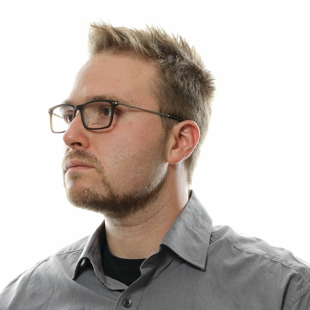 Brown Men Glasses Frame Police