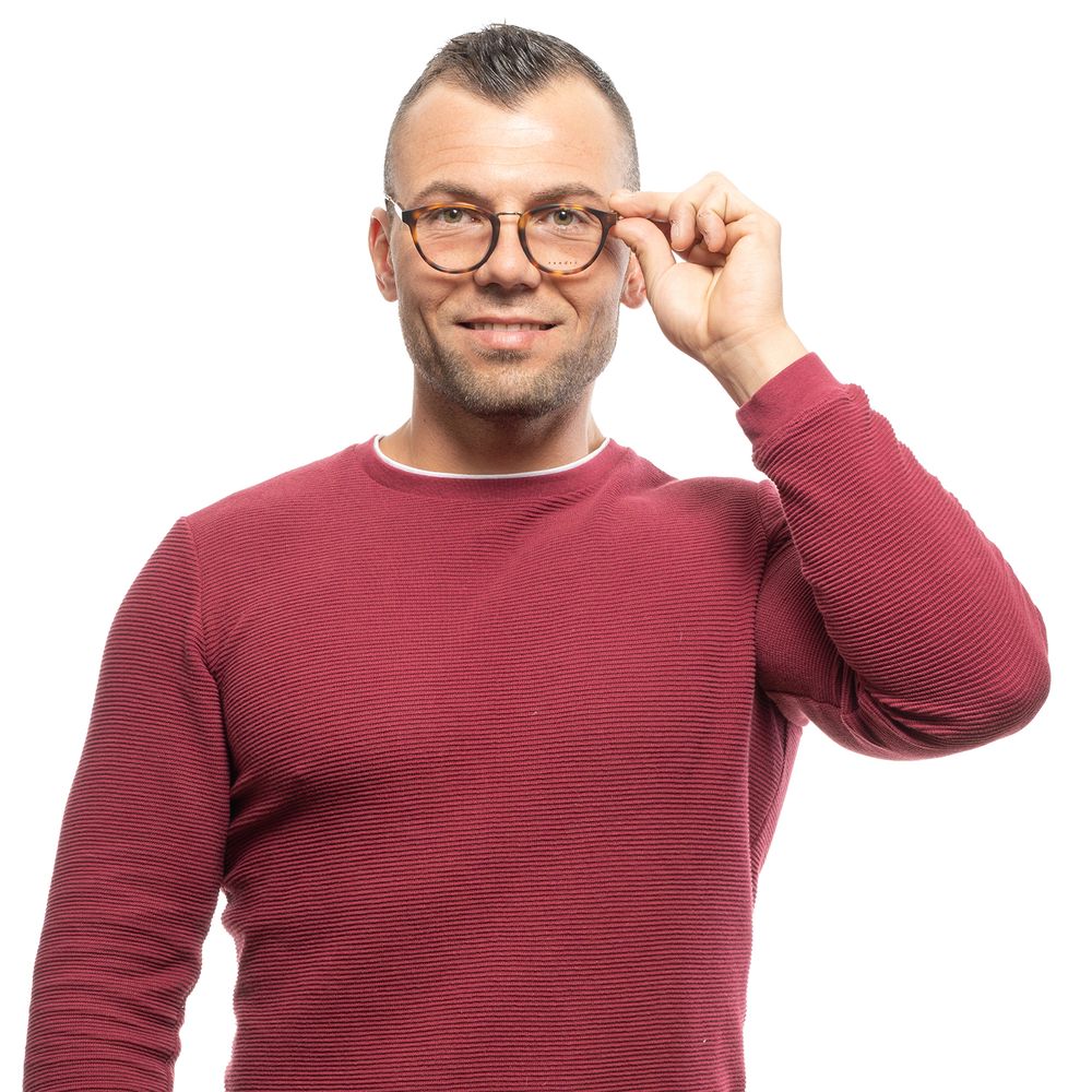 Brown Men Glasses Frame Sandro