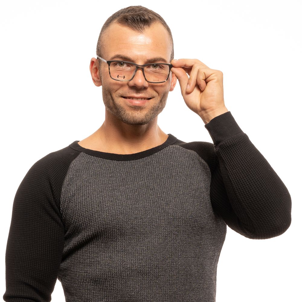Gray Men Glasses Frame Police
