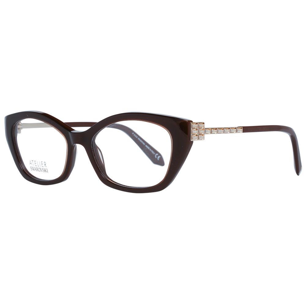 Brown Women Glasses Frame Atelier Swarovski
