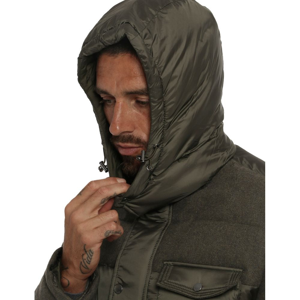 Green Wool Men Jacket Yes Zee