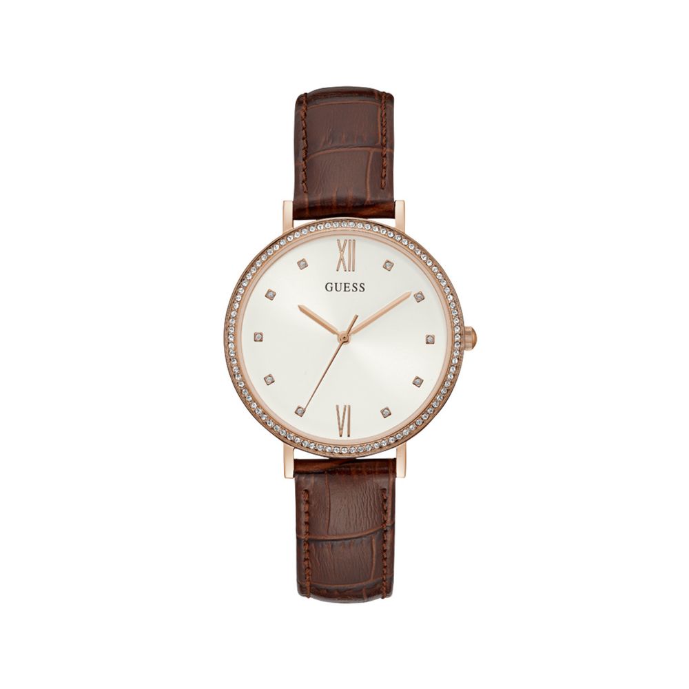 Brown Leather Watch Guess