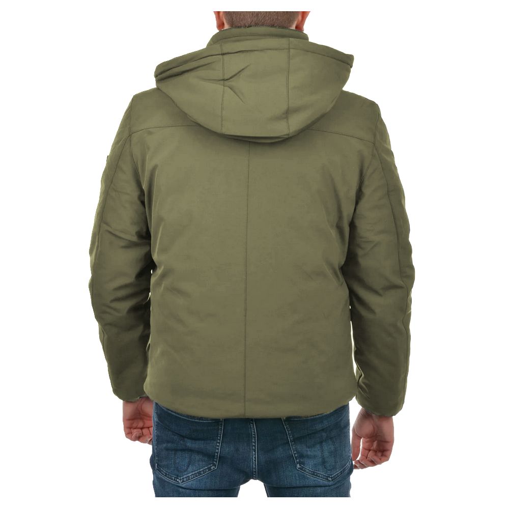 Green Nylon Men Jacket Yes Zee