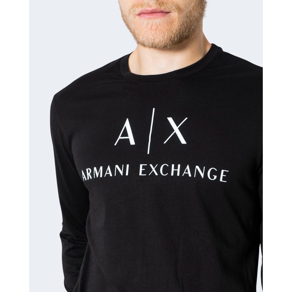 Black Cotton Long Sleeve Armani Exchange
