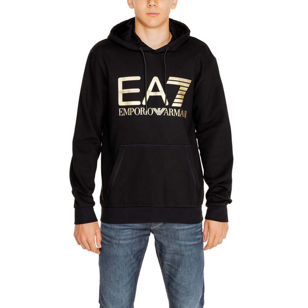 Black Cotton Hoody EA7 Emporio Armani
