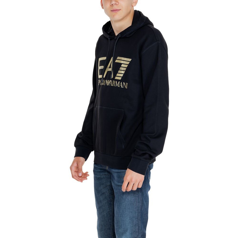 Black Cotton Hoody EA7 Emporio Armani