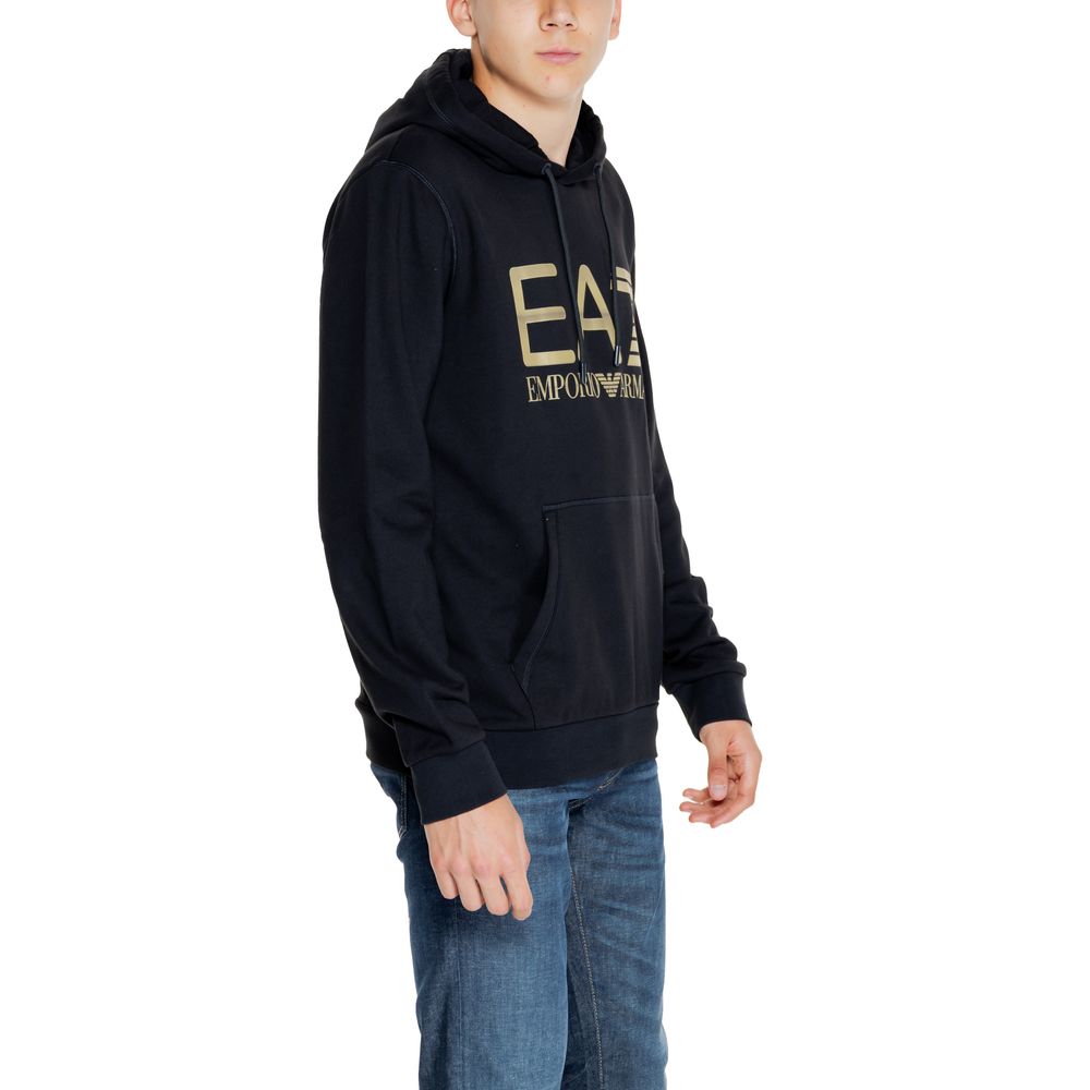 Black Cotton Hoody EA7 Emporio Armani
