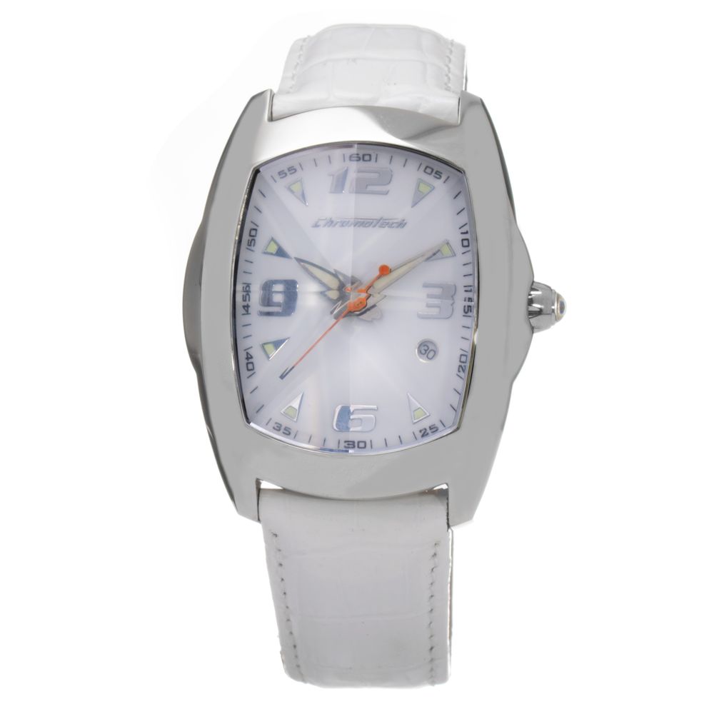 White Leather Watch Chronotech