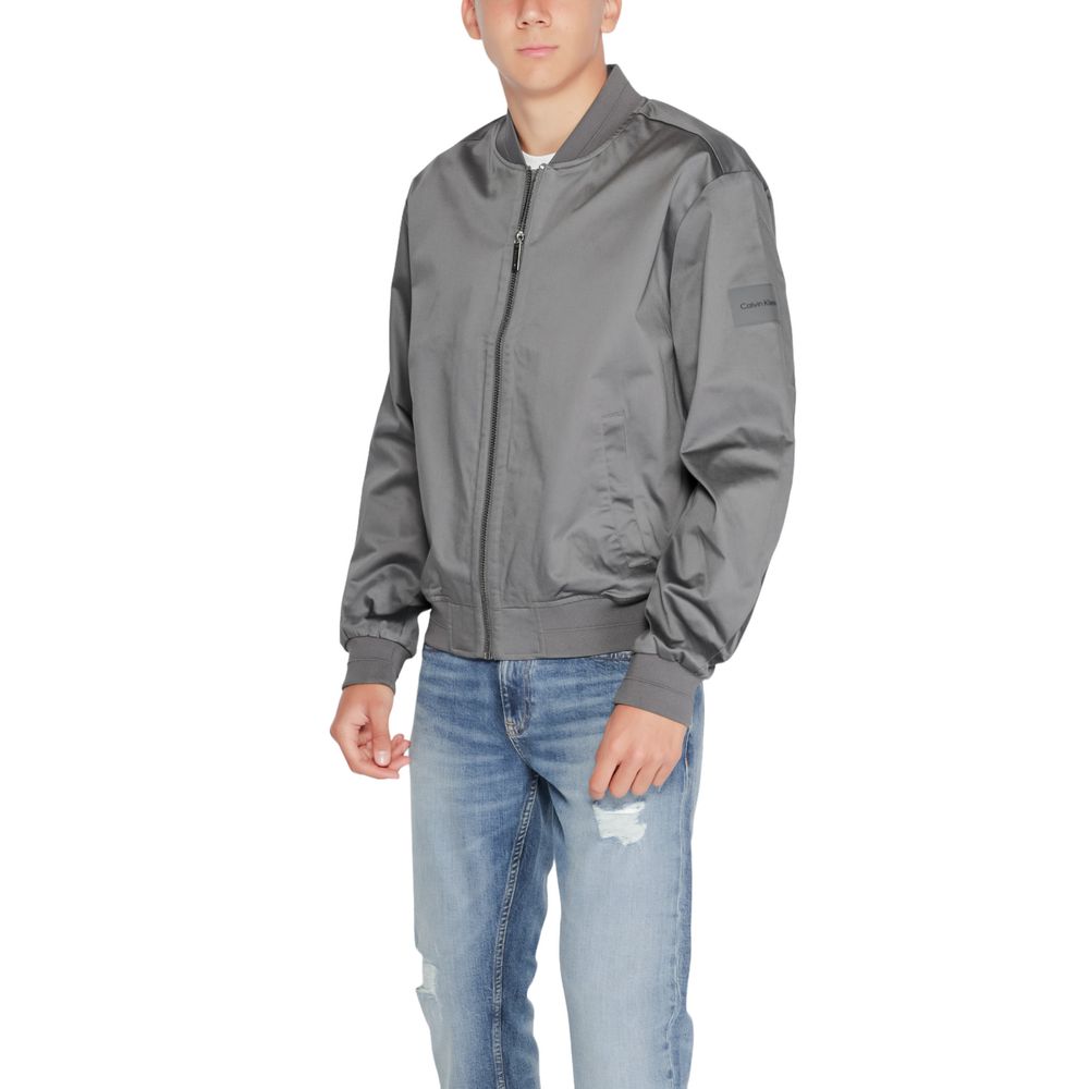Gray Organic Cotton Jackets & Coat Calvin Klein