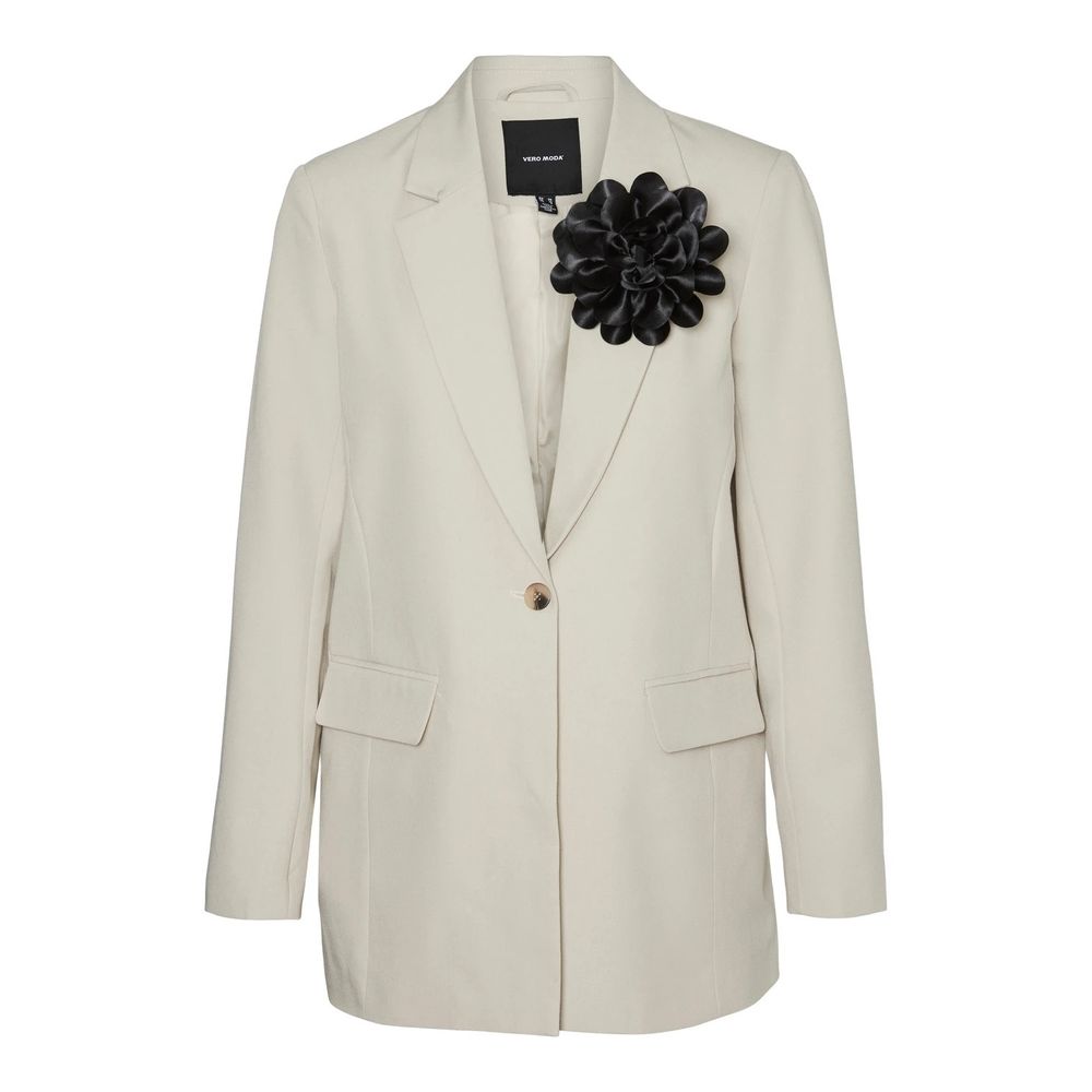 Beige Polyester Blazer Vero Moda