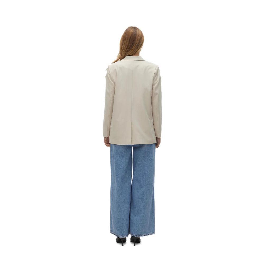 Beige Polyester Blazer Vero Moda