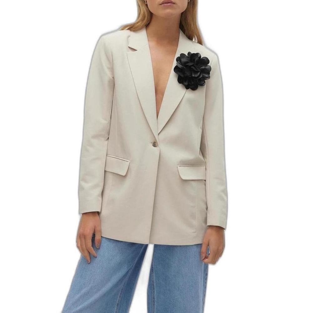 Beige Polyester Blazer Vero Moda