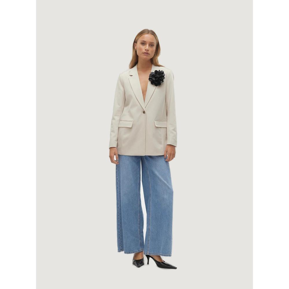 Beige Polyester Blazer Vero Moda
