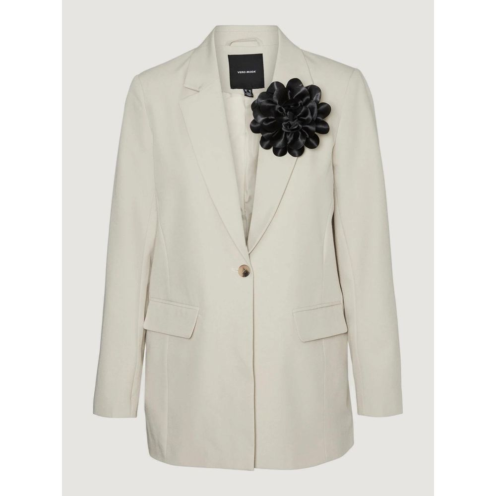 Beige Polyester Blazer Vero Moda