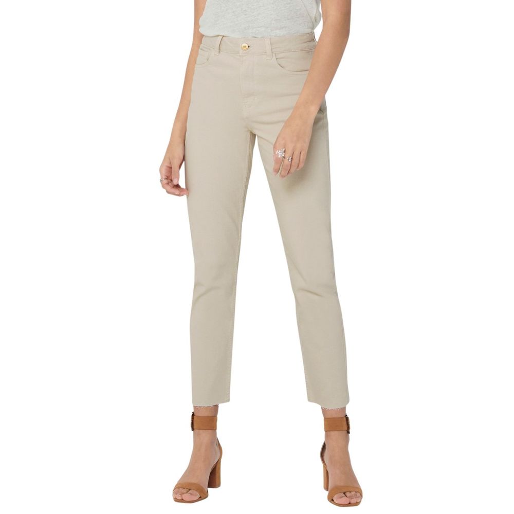 Beige Cotton Mom Jean Only