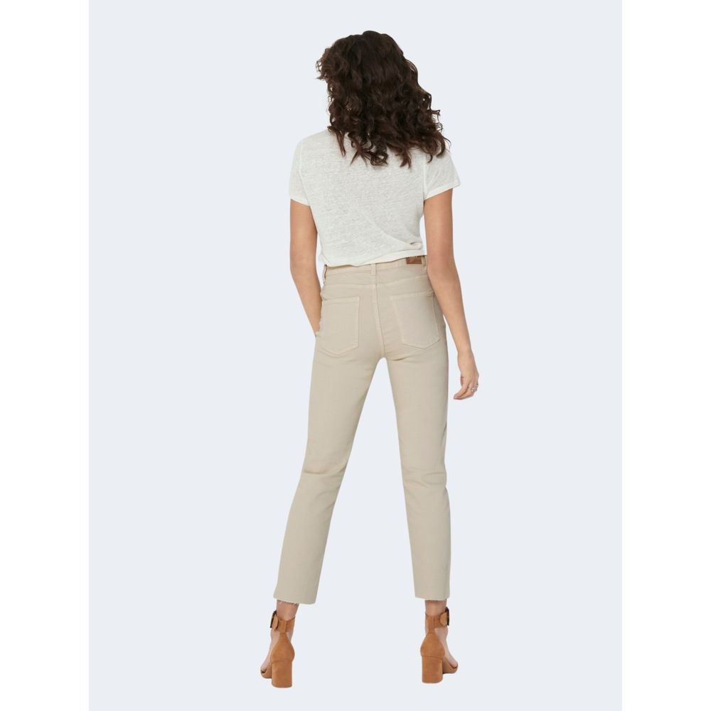 Beige Cotton Mom Jean Only